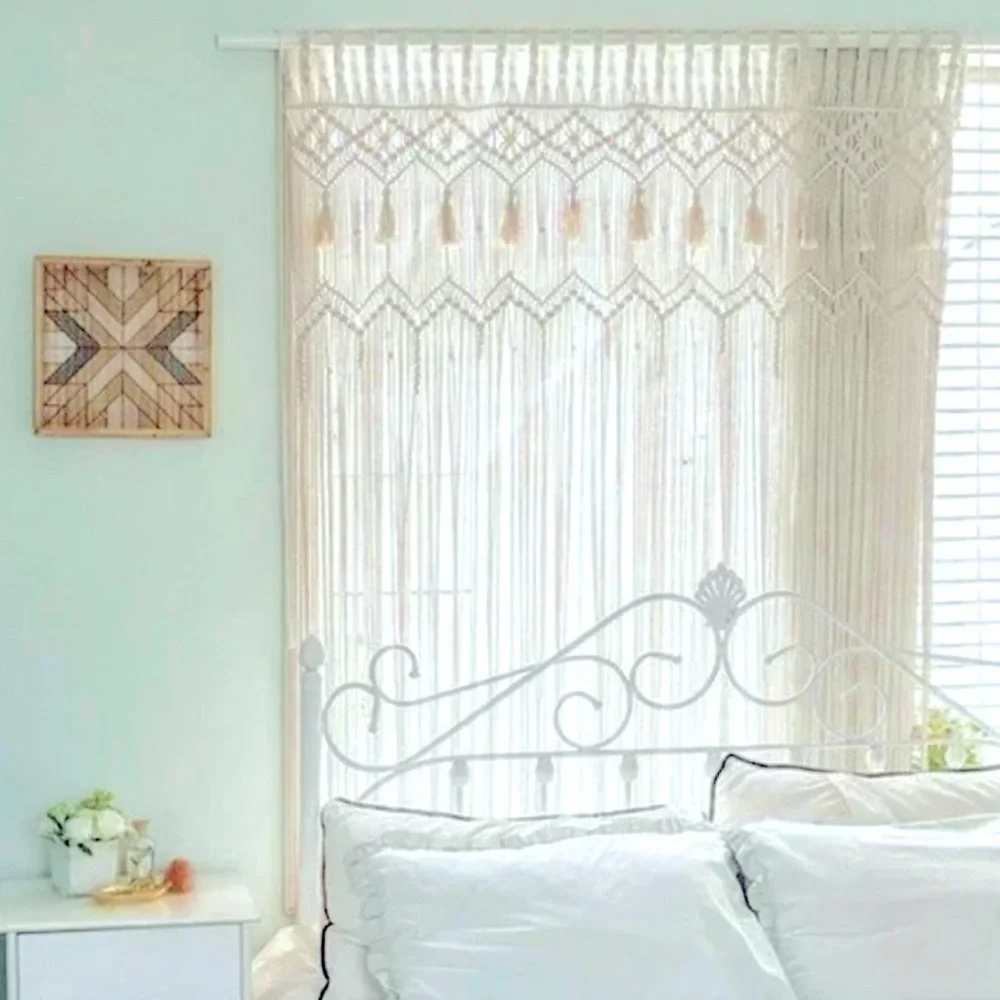 🆕Modern BÖHÖ Soul Embellish’s Handwoven Macrame Curtain/Tapestry/Photo Backdrop